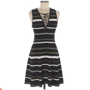 Ronny Kobo striped a-line dress knee length